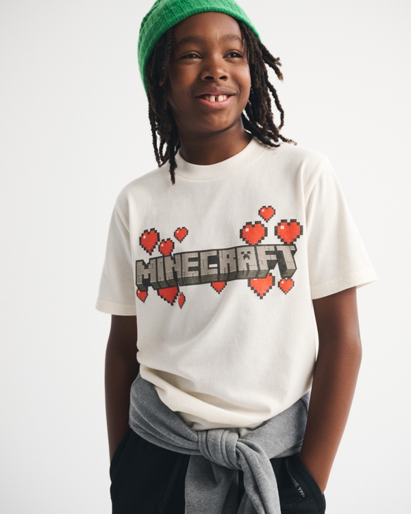 minecraft graphic tee, Cream view 1