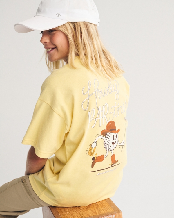 relaxed golf graphic logo tee, Bright Yellow view 1