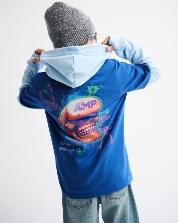 amp graphic tee, Blue view 1