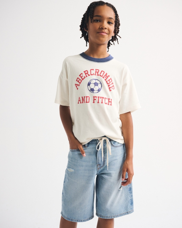 logo graphic tee, Cream view 1