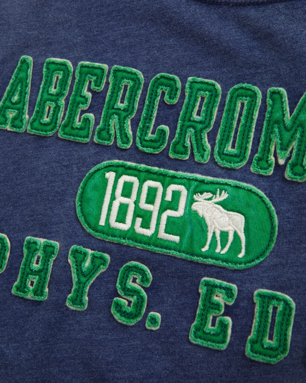 camiseta holgada con aplicación de gráfico de logo, Azul view 2