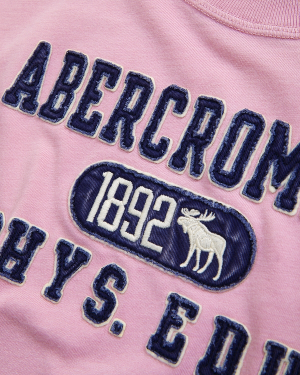 camiseta holgada con aplicación de gráfico de logo, Rosa Suave view 2