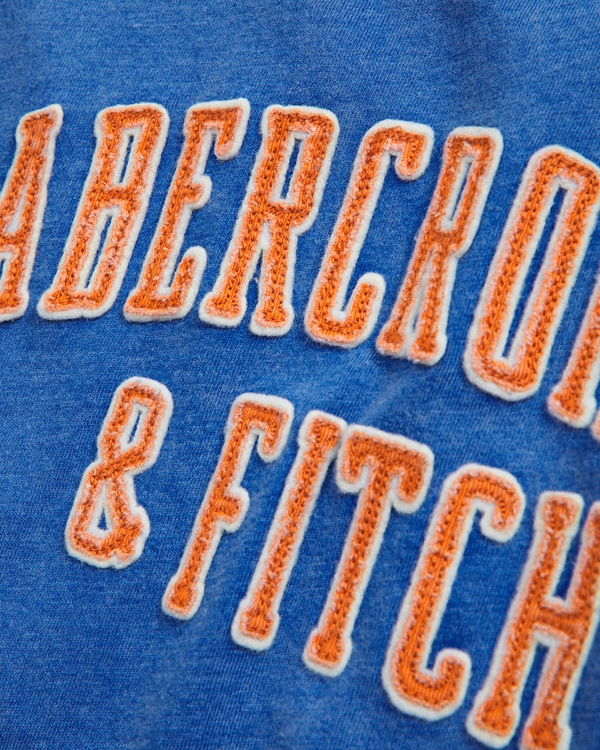 relaxed applique graphic logo tee, True Blue view 2