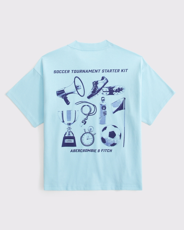 soccer graphic tee, Aqua view 1