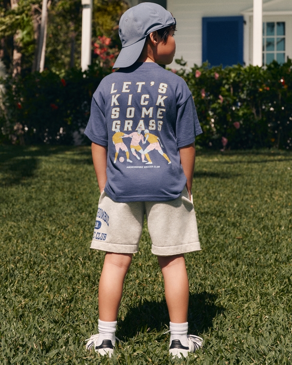 soccer graphic tee, Blue view 1