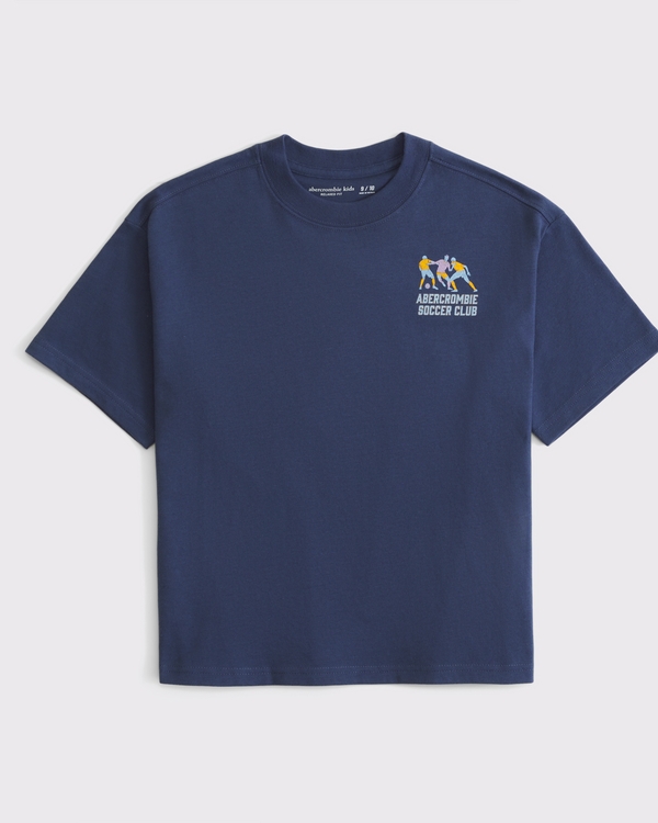 soccer graphic tee, Blue view 2