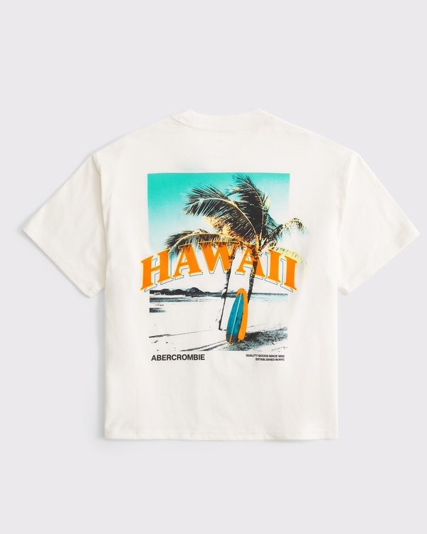 relaxed imagery graphic logo tee, Cream view 1