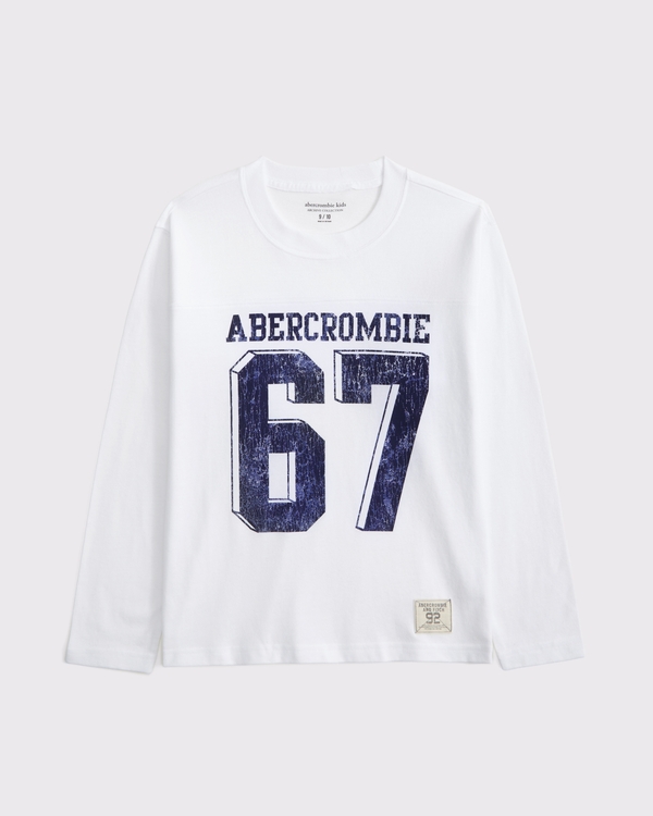 long-sleeve graphic logo tee, White view 2