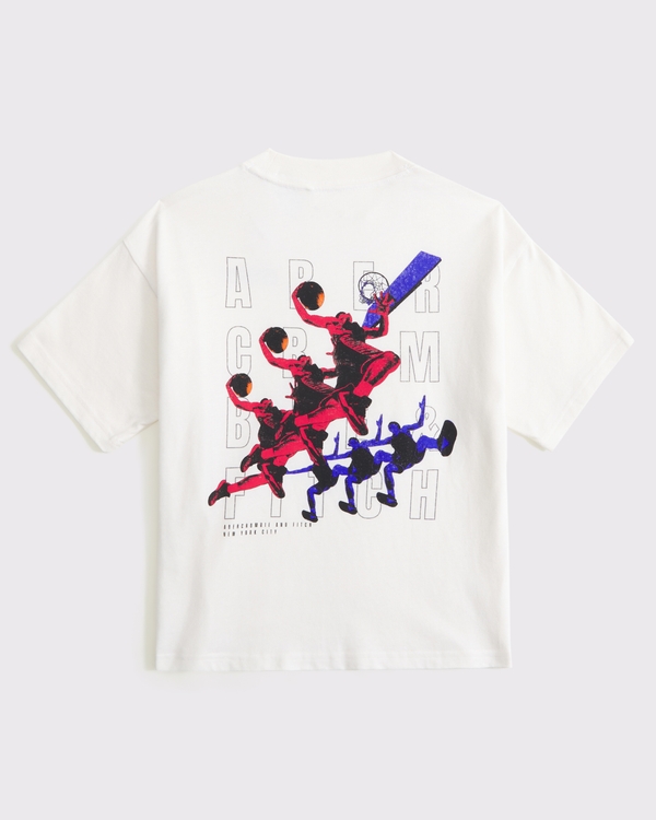 relaxed ypb imagery graphic logo tee, Cream view 1