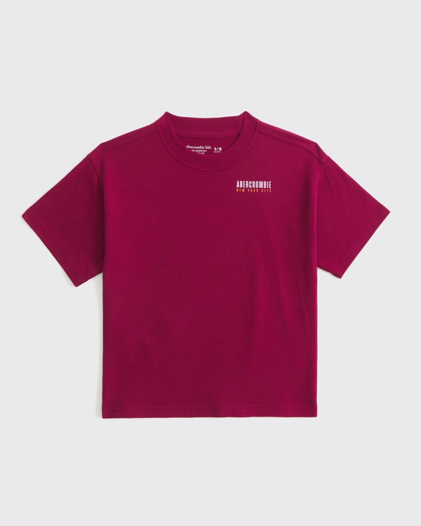 relaxed ypb imagery graphic logo tee, Burgundy view 2