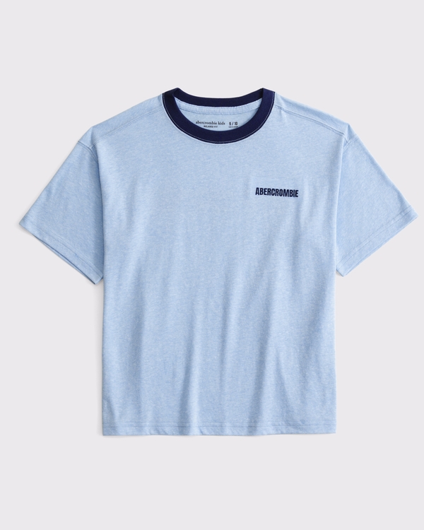 relaxed graphic logo tee, Cerulean Blue view 2