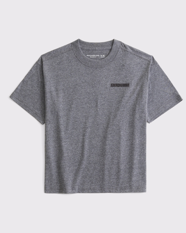 relaxed graphic logo tee, Gray view 2