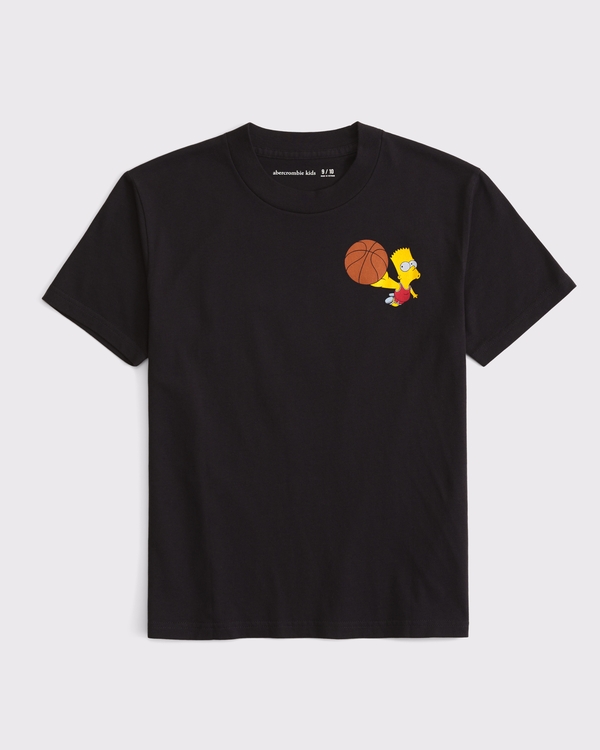bart simpson graphic crew tee, Charcoal view 2