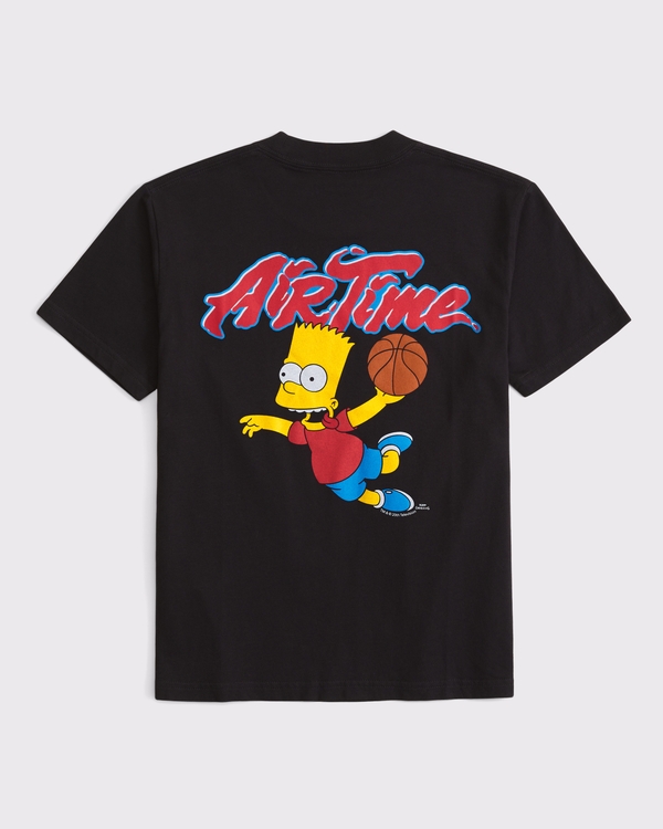 bart simpson graphic crew tee, Charcoal view 1