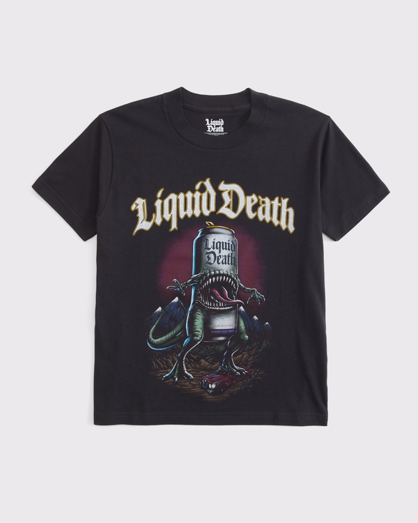 liquid death crew tee, Charcoal view 2