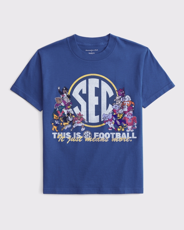 sec football graphic tee, Cobalt Blue view 2