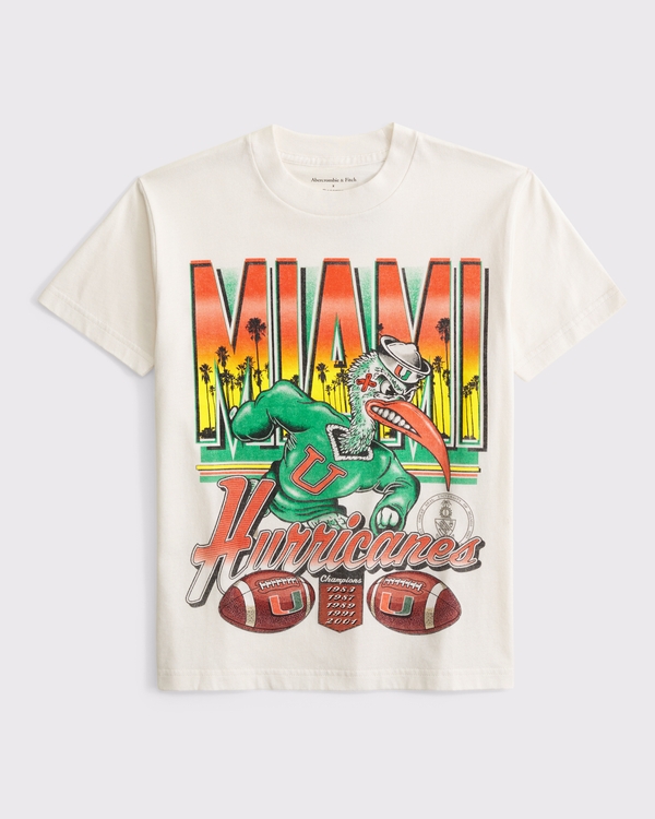 university of miami graphic tee, Cream view 1