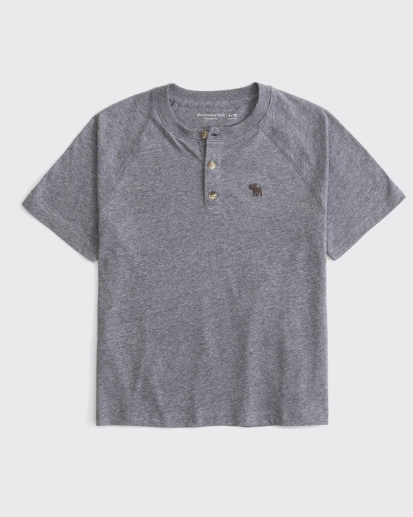 short-sleeve icon henley, Gray view 1
