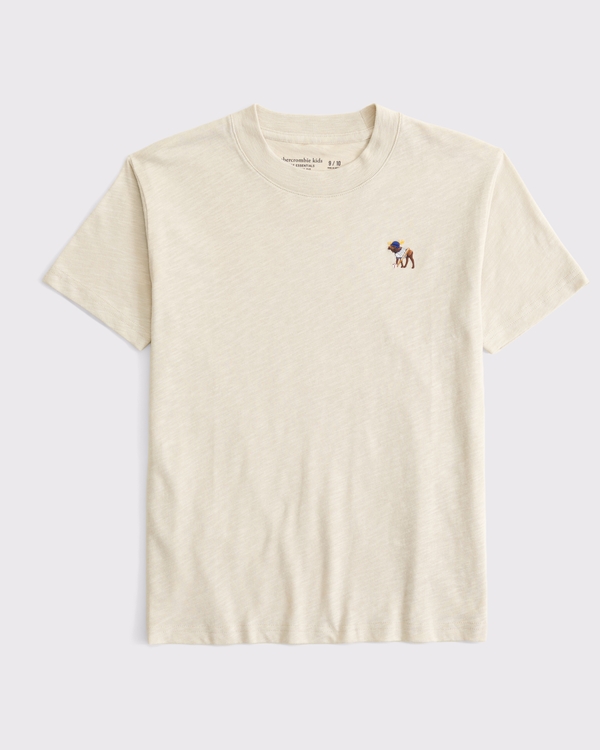 100% cotton icon crew tee, Oatmeal view 1
