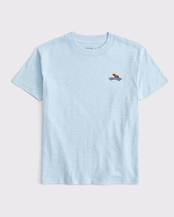 100% cotton icon crew tee, Light Blue view 1