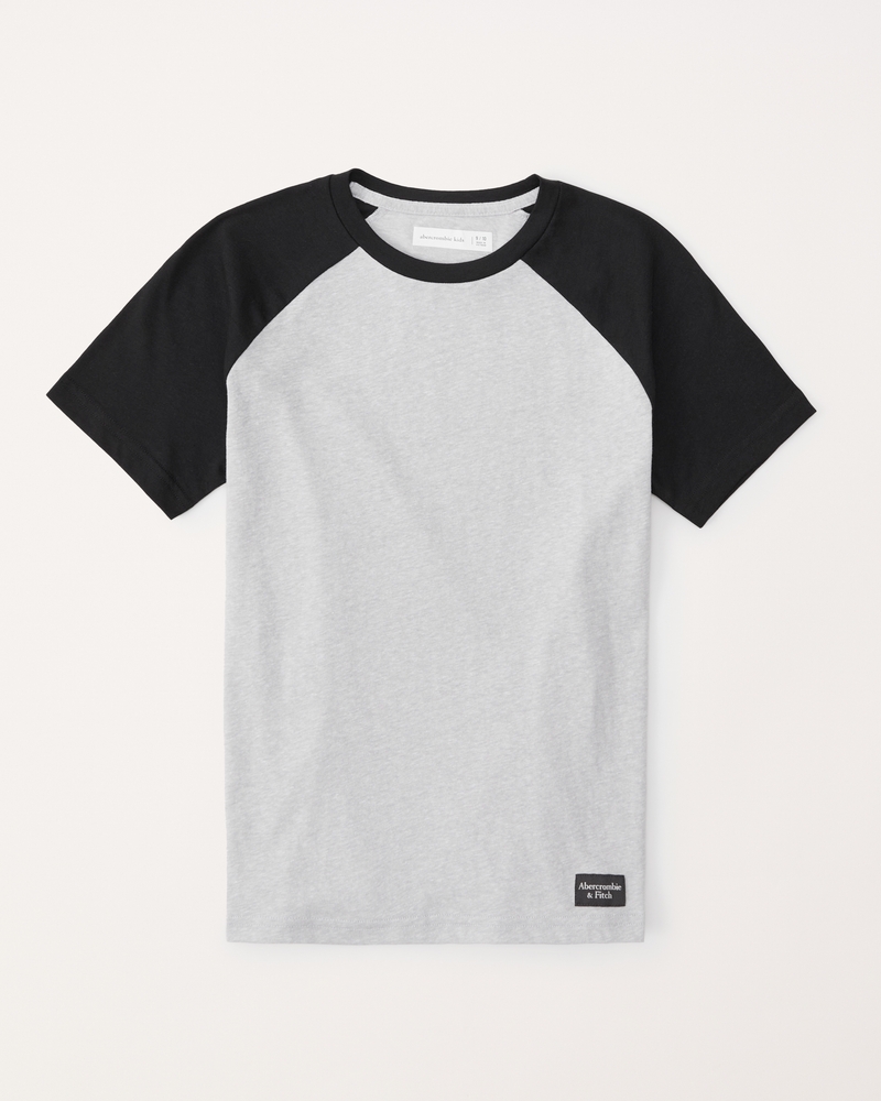 Short Sleeve Baseball Raglan Tee L / White/Black