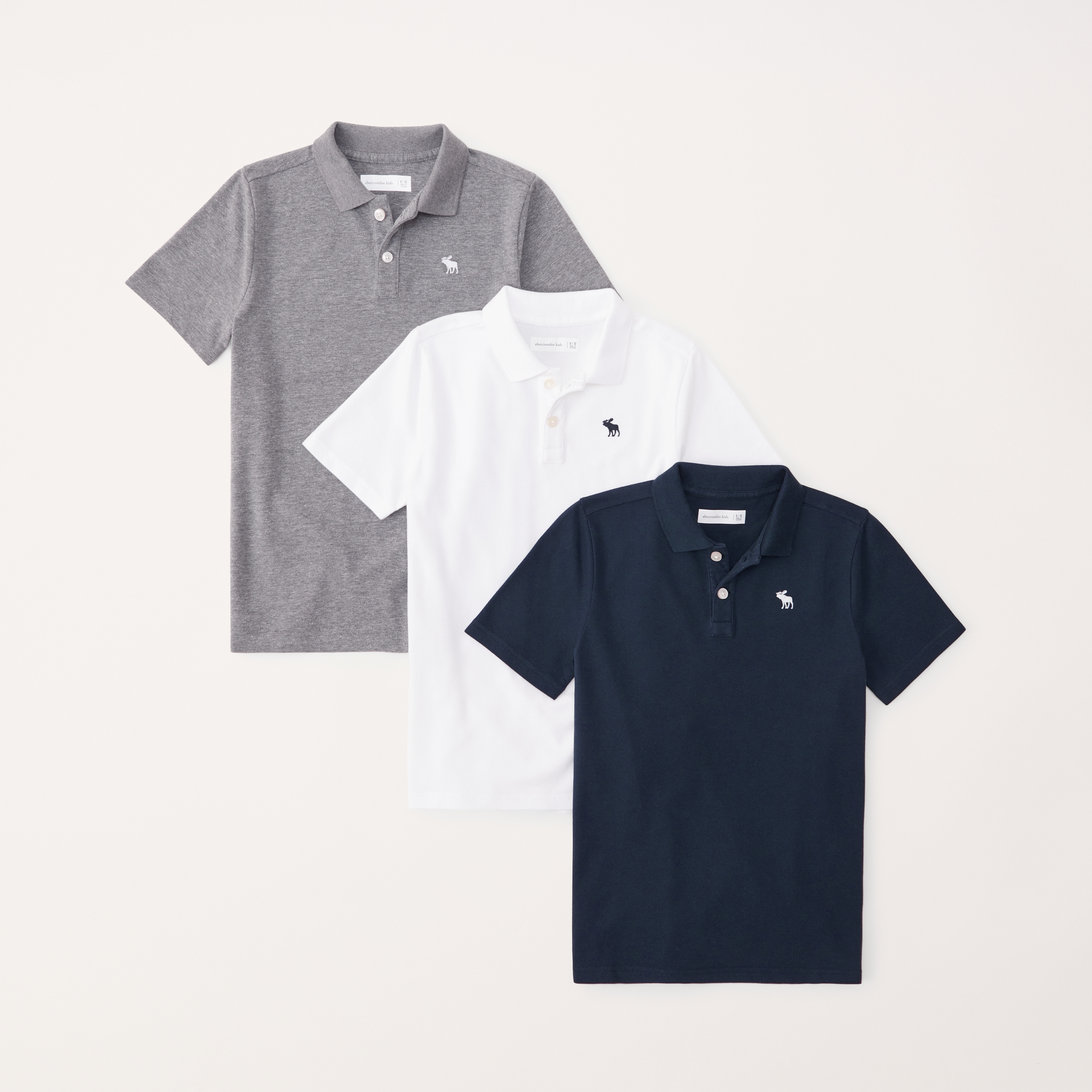 Abercrombie Kids Boys 3 Pack Icon Polos