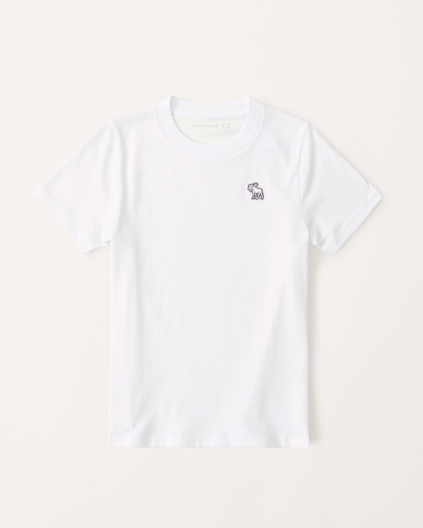 essential icon crew tee, White