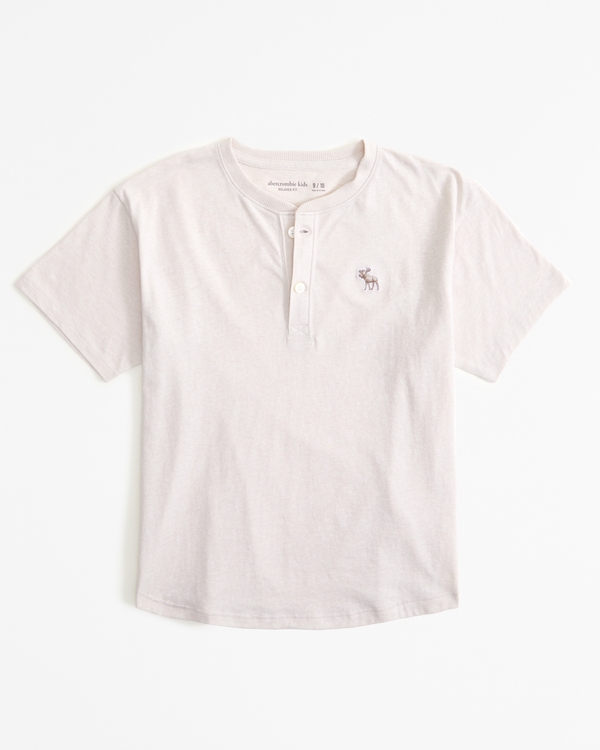 essential relaxed henley icon tee, Cream