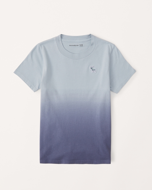 essential icon crew tee, Teal Dye Pattern