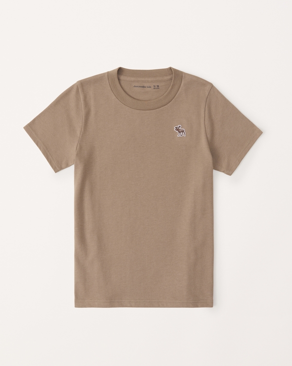 essential icon crew tee, Brown