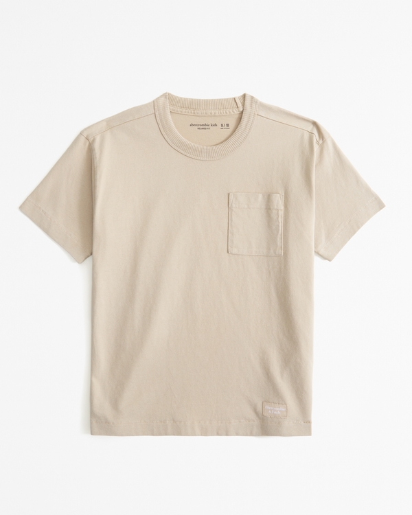 relaxed vintage-inspired washed tee, Tan