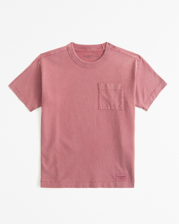 relaxed vintage-inspired washed tee, Red