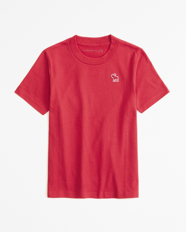 essential icon crew tee, Red