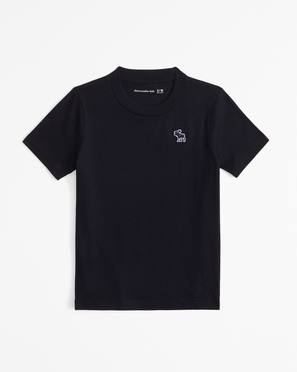 essential icon crew tee, Black