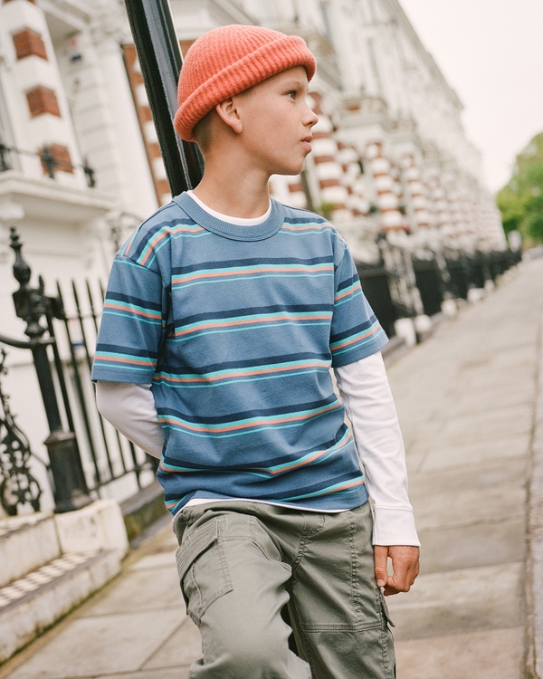 relaxed tee, Blue Stripe