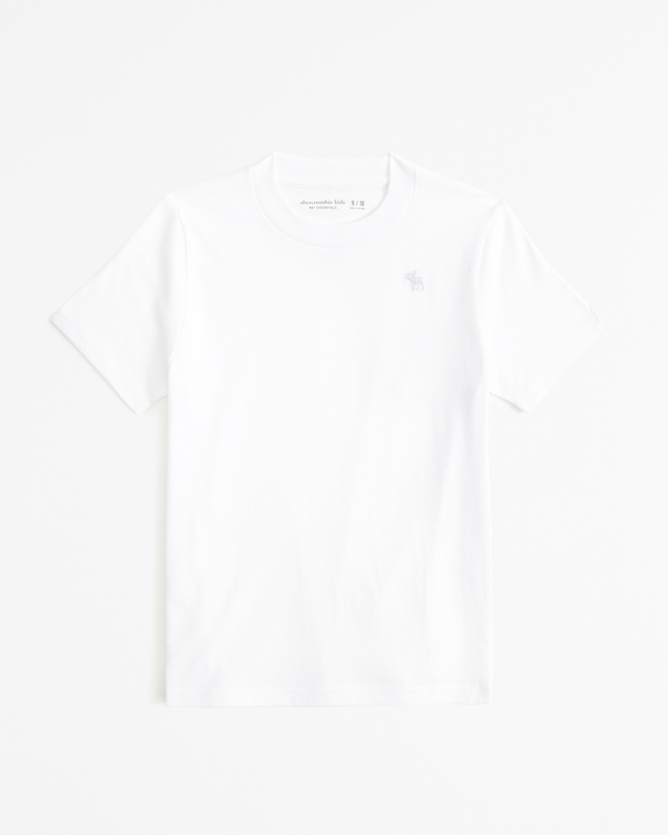 essential icon crew tee, White