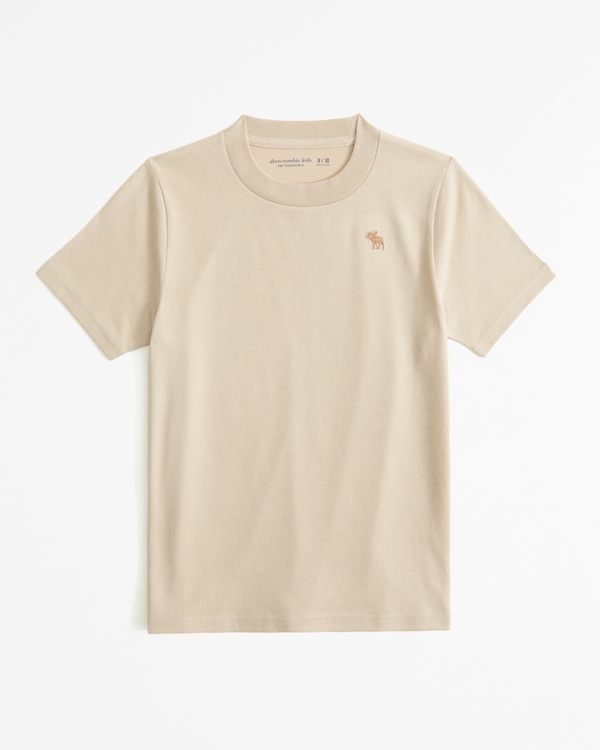 essential icon crew tee, Light Brown