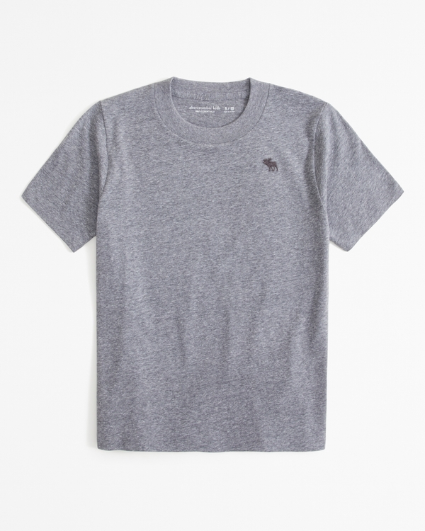 essential icon crew tee, Heather Grey