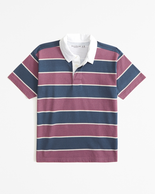 rugby polo, Red And Navy Stripe