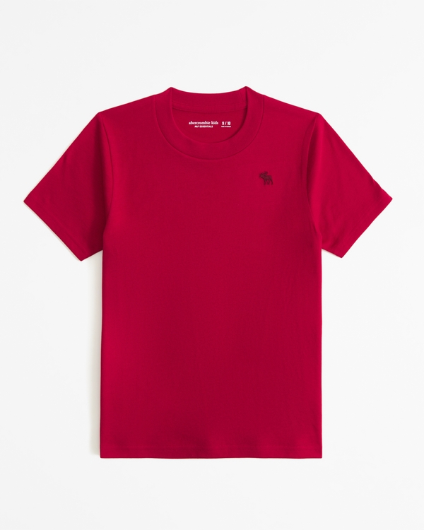 essential icon crew tee, Red