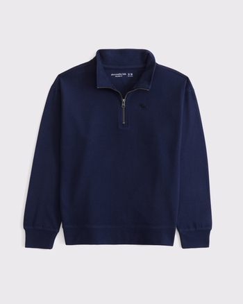 Boys Schooner Quarter Zip - Dress Blue