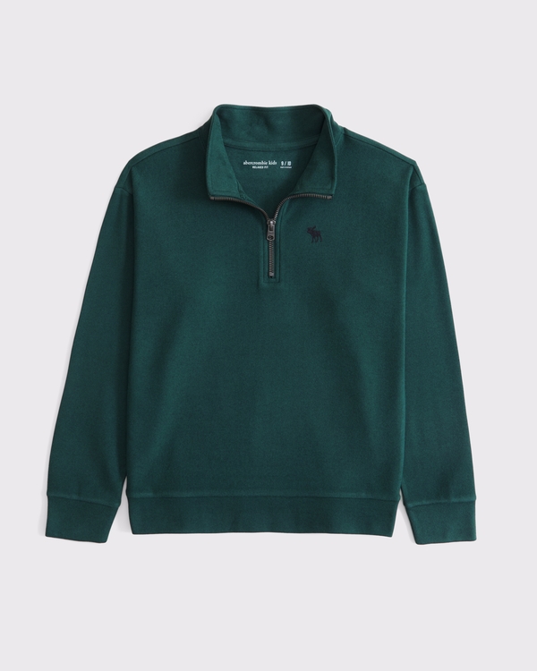 long-sleeve icon quarter-zip, Green