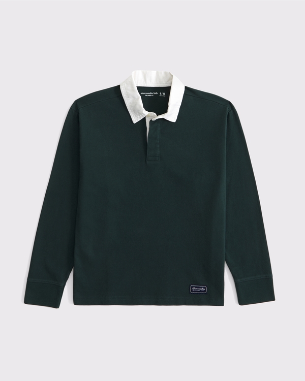 long-sleeve rugby polo, Dark Spruce