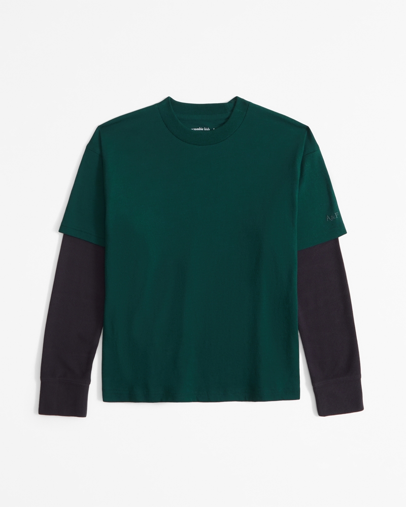 long-sleeve cozy twofer tee