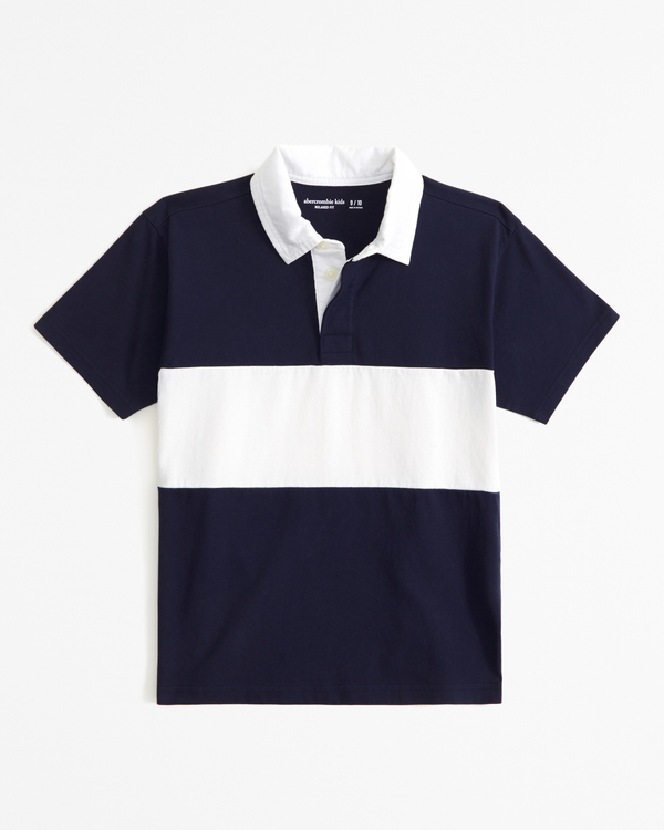 rugby polo, Navy And White