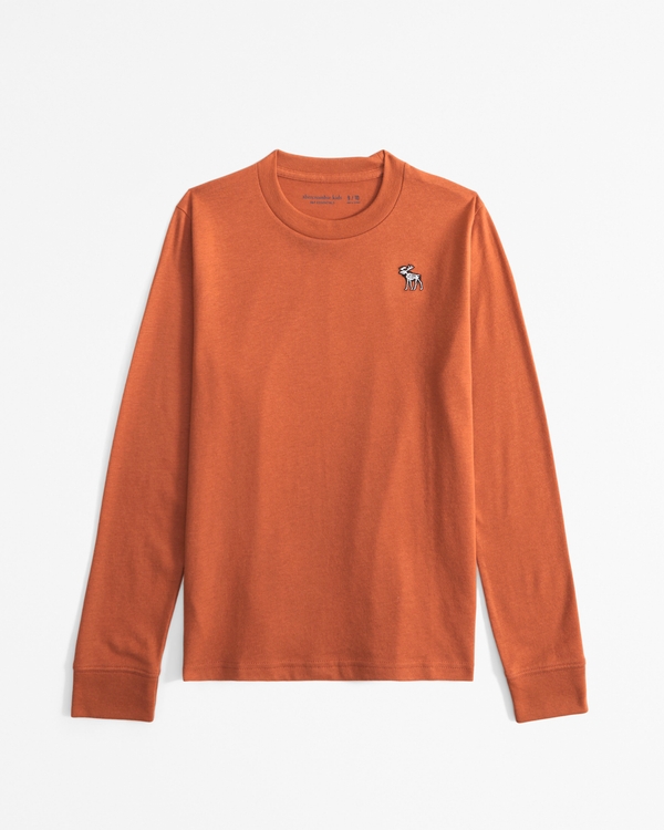 halloween long-sleeve icon crew tee, Orange