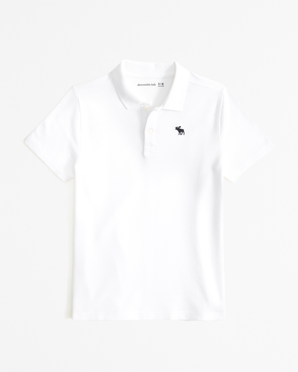 icon pique polo, White