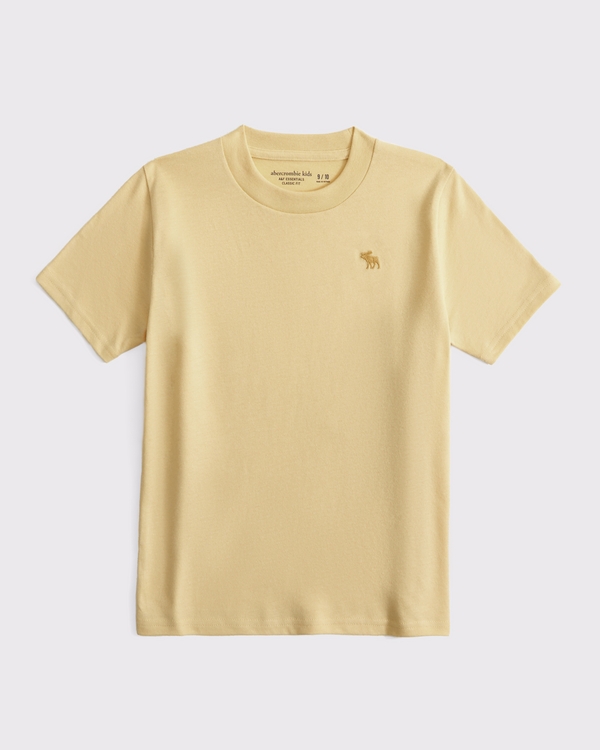 essential icon crew tee, Light Yellow view 1