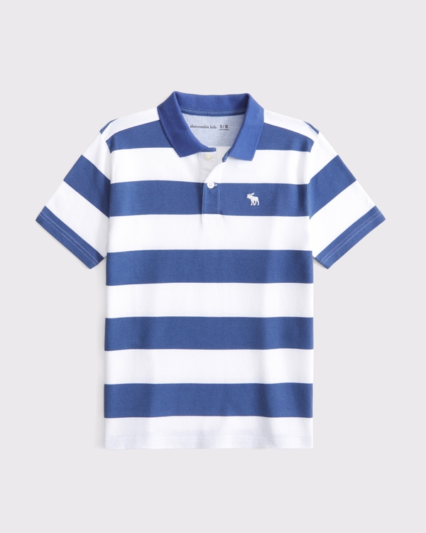 icon pique polo, Blue Stripe view 1