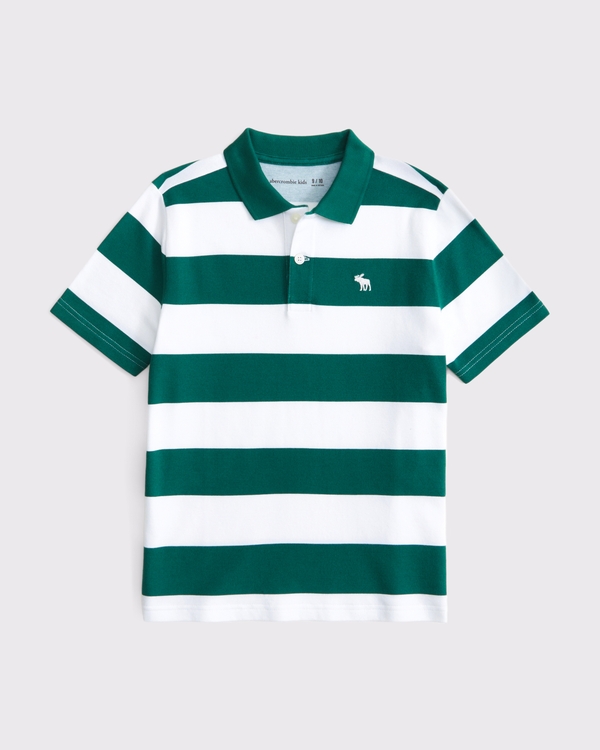 icon pique polo, Green Stripe view 1